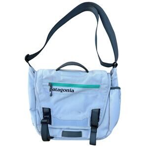 💼 Patagonia Blue Mini Messenger Laptop Bag 14" x 15" Teal Zip Retro Streetwear